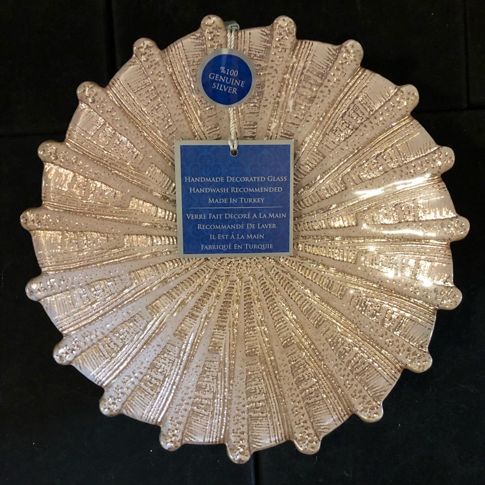 Maestri Vetrai Azzurra Turkish Silver glass dish